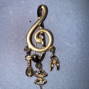 Gold Treble Clef Charm Pendant